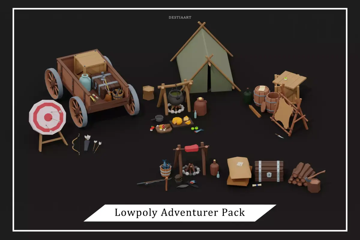 Lowpoly Adventurer Pack Low-poly 3D model