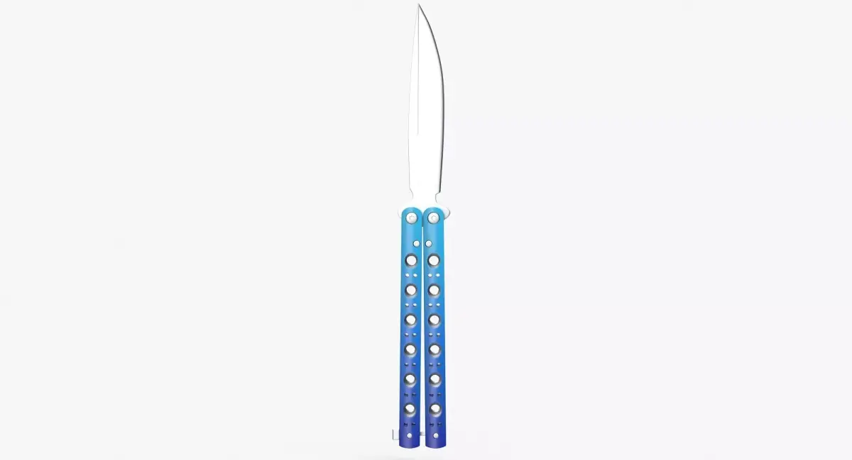 Balisong Butterfly Knife Gradient Low-poly 3D model