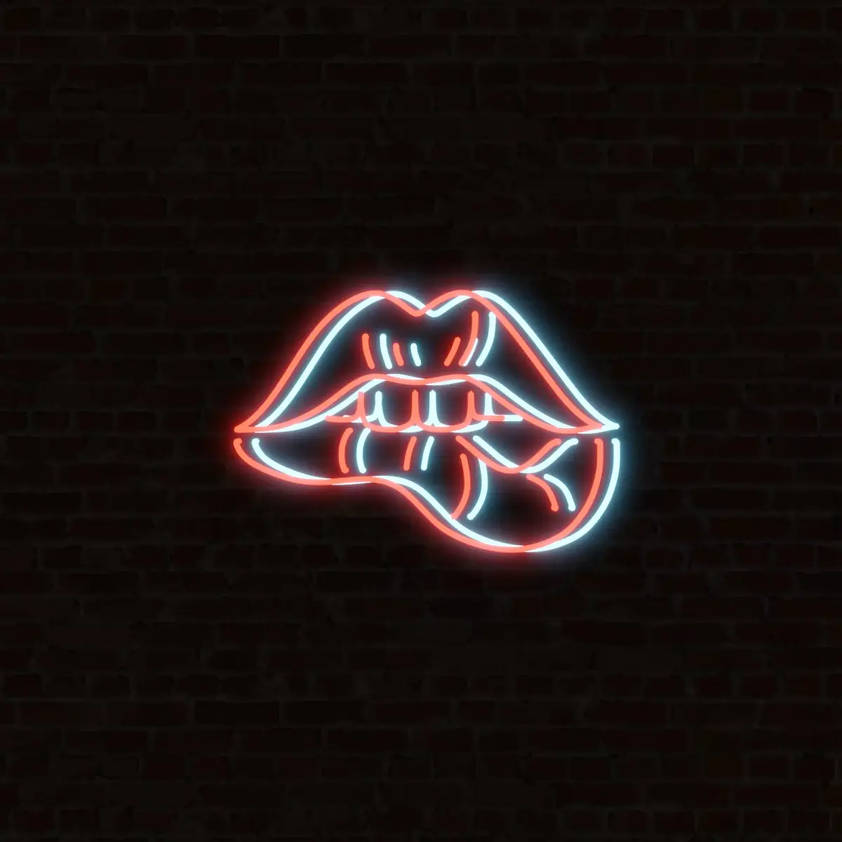 Low-Poly Neon Lips Low-poly 3D model