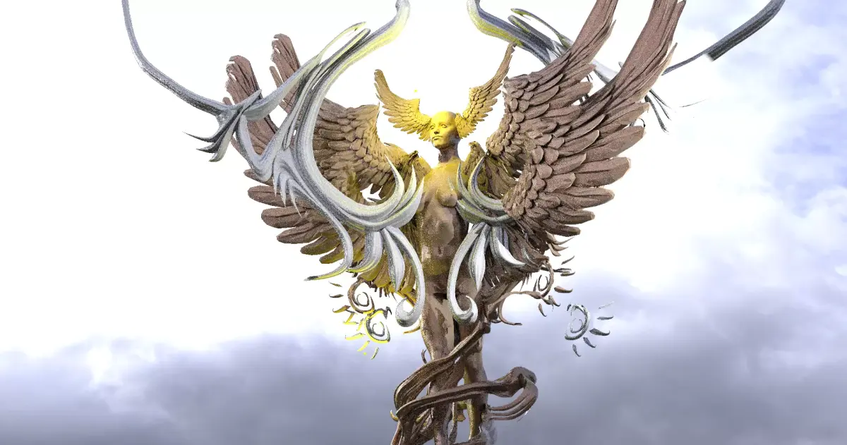 Dantes Arch Winged Lust ascention statue  3D model