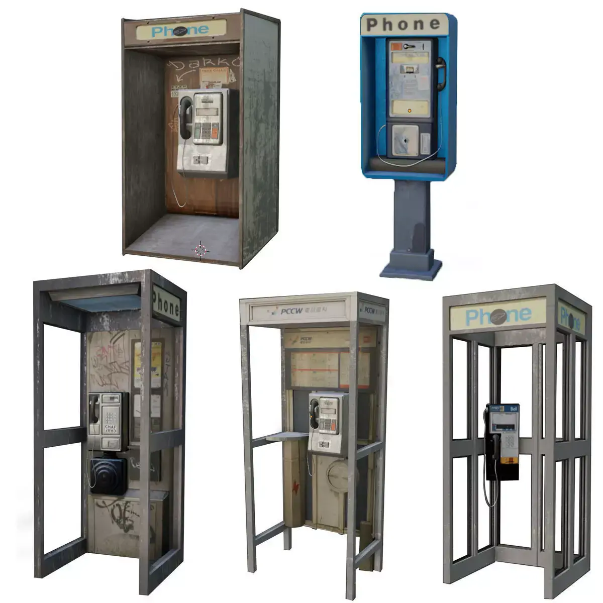 Phone Booth Asset Pack  Free 3D model