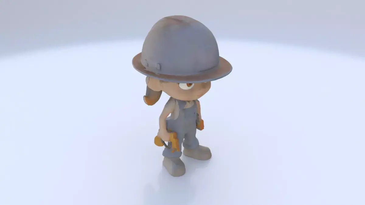 Construction Worker female 3D model