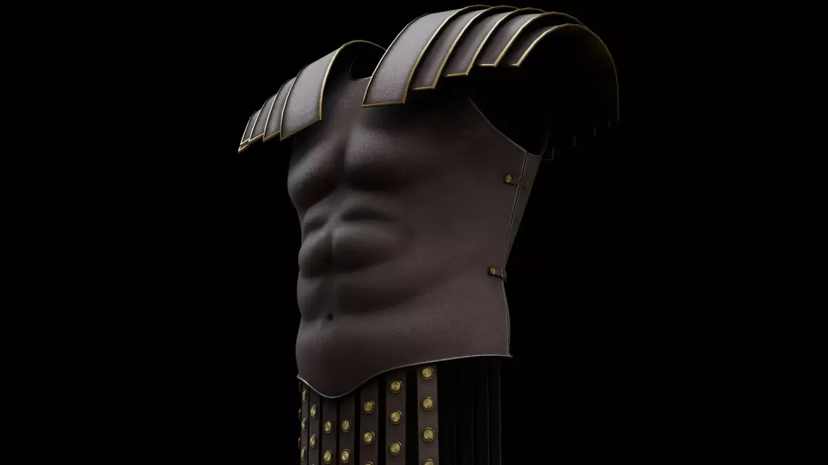 Leather roman chest 3D model