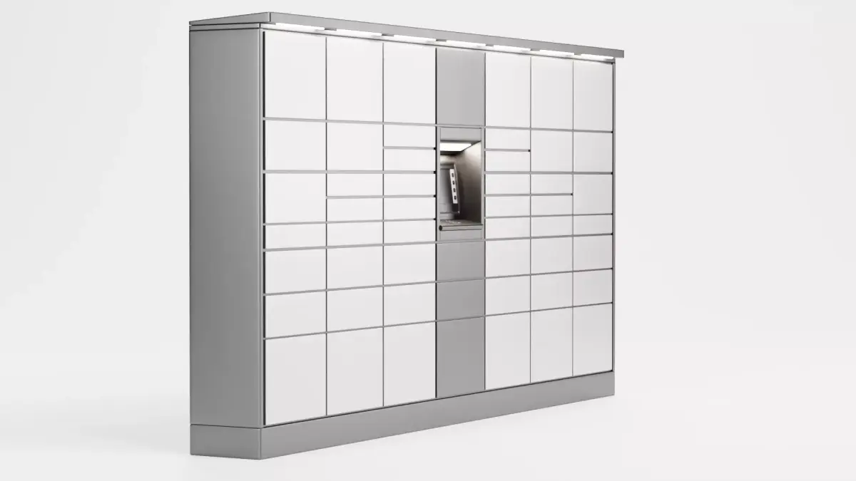 Parcel Locker V2 - Automated Package Delivery Station Low-poly 3D model