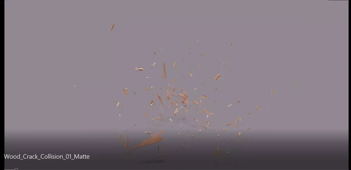 WoodCrackCollision01Matte piece of wood is being thrown into air Low-poly 3D model