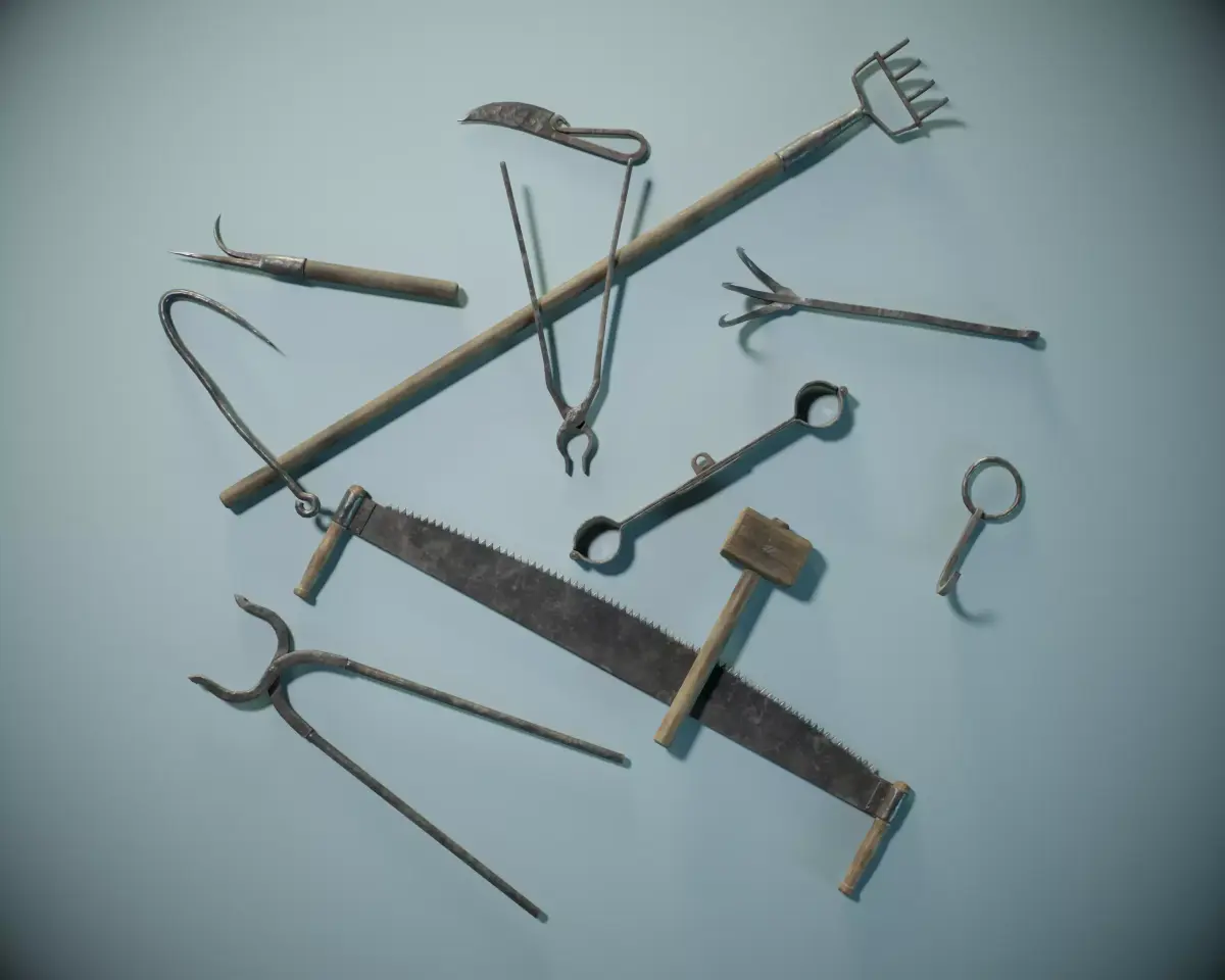 Medieval Torture Tools PBR Low-poly 3D model