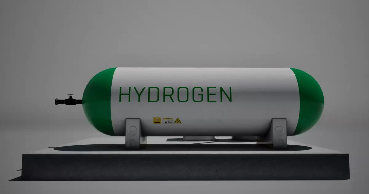 Green hydrogen energy h2 tank Low-poly 3D model