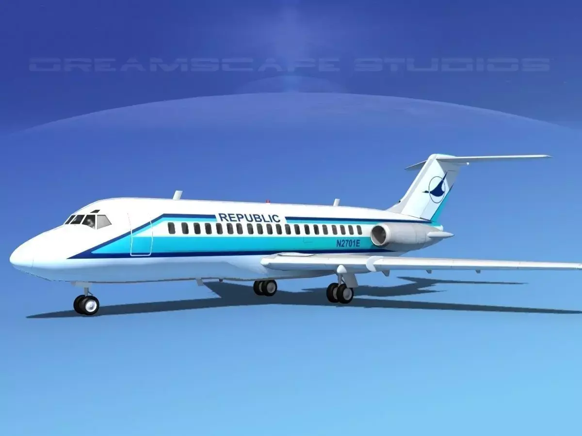 Douglas DC-9-20 North Central 3D model