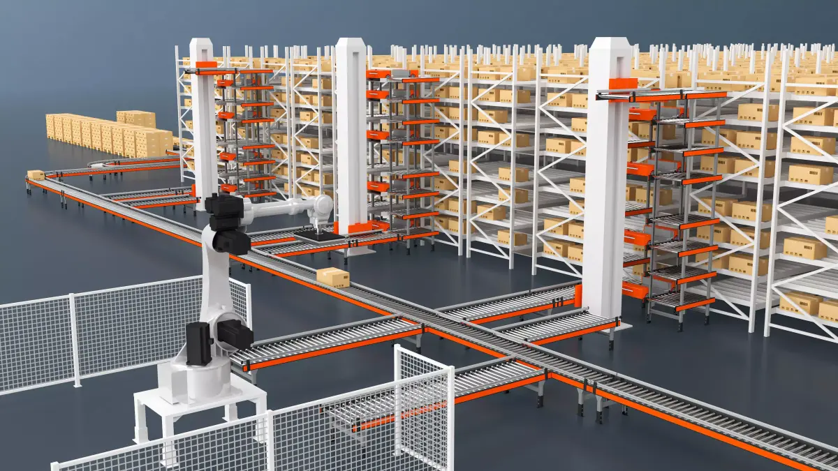 Intelligent automated logistics center warehouse 3D model