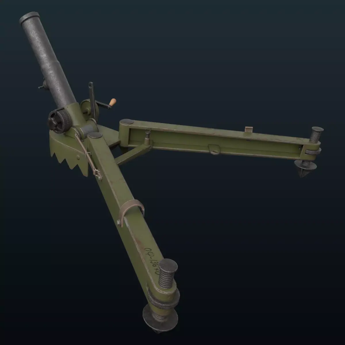50mm 39M company mortar Hungary Low-poly 3D model