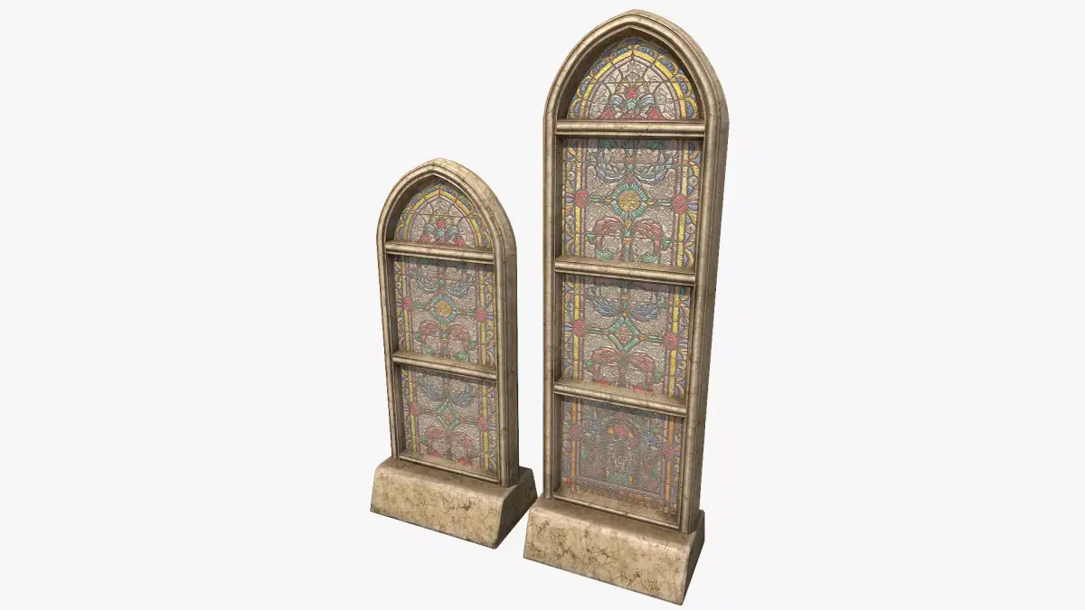 Stained Glass Church Window  Low-poly 3D model