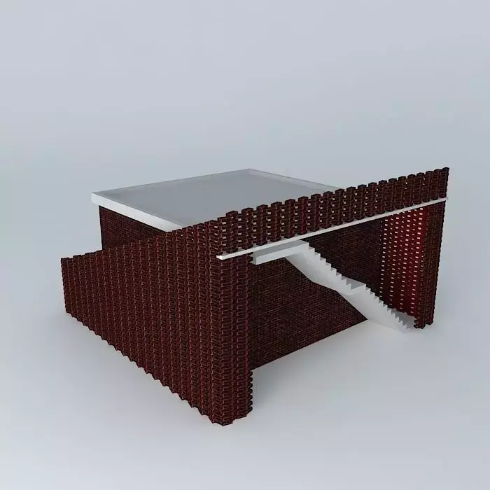 small one room detail office 3D model