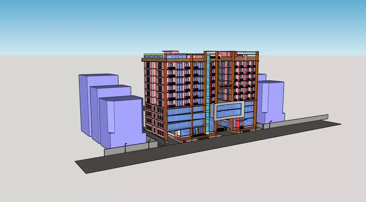 Mixed Used Commercial Building 3D model
