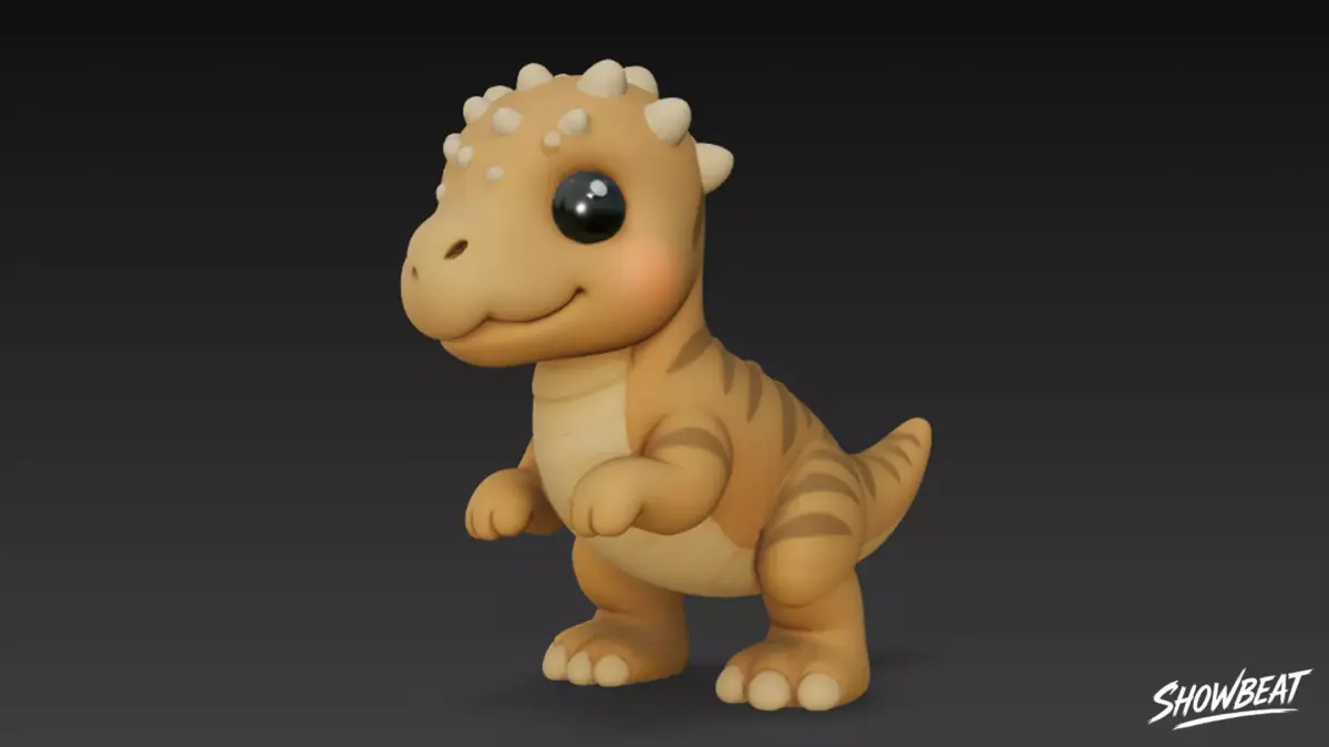Cartoon Plush Pachycephalosaurus Low-poly 3D model