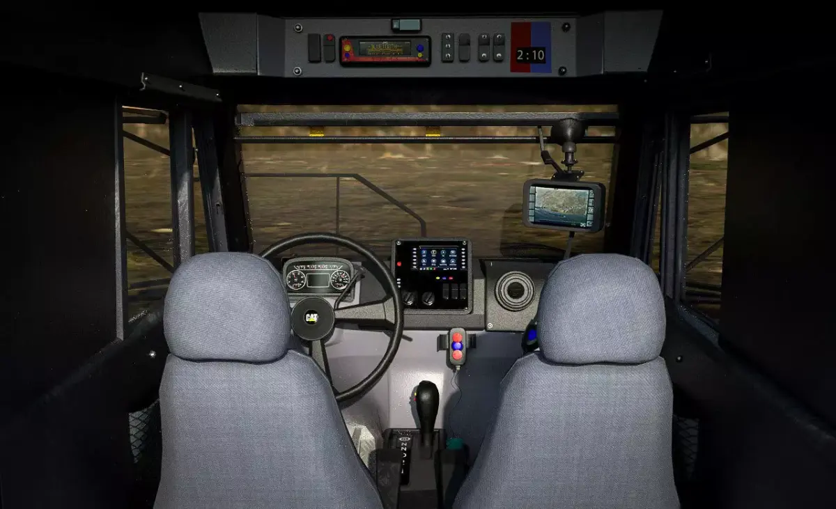 CAT Truck Interior VR Driving Simulator Low-poly 3D model