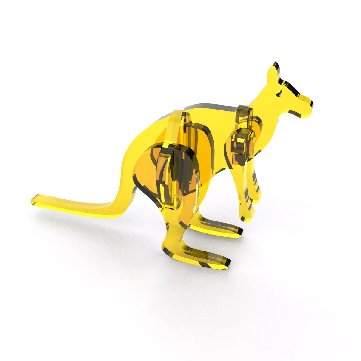 Diy assembled kangaroo toy model and cnc processing file 3D model