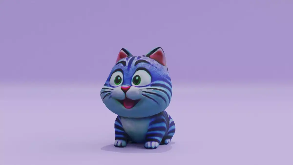 Cheshire Cat Toy Low High Poly Low-poly 3D model
