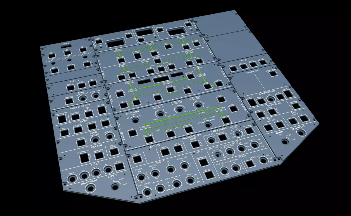 AIRBUS A320 OVERHEAD PANELS 3D print model
