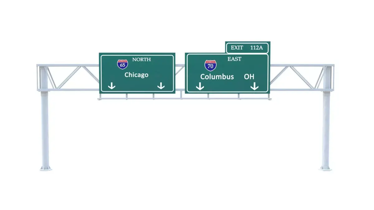 Collection of traffic signs Low-poly 3D model