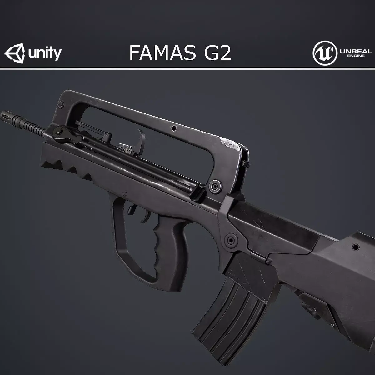 FAMAS G2 Rifle Low-poly 3D model