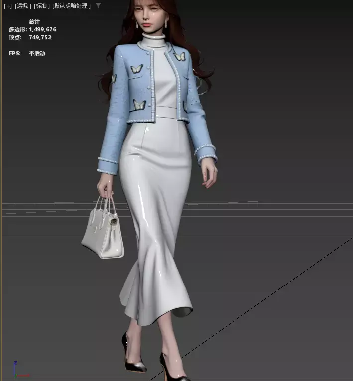  Chinese Style - Female Model - Scene 1 3D model