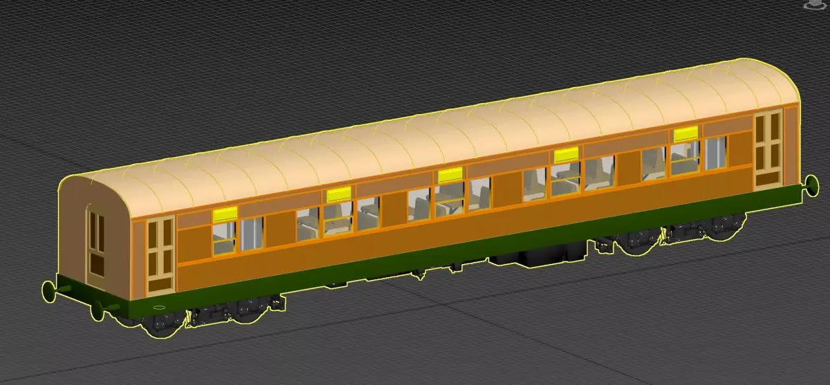 AlHijaz Train Cart fully furnished HiPoly 3D model
