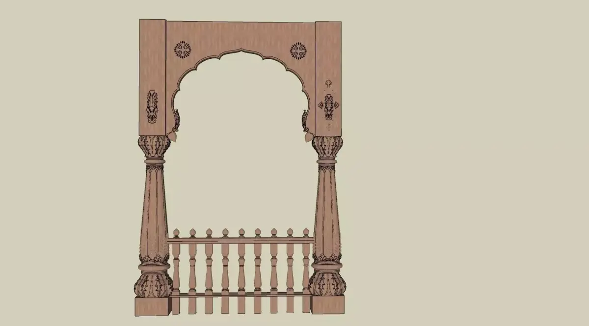 indian jodhpuri stone arch 3D model