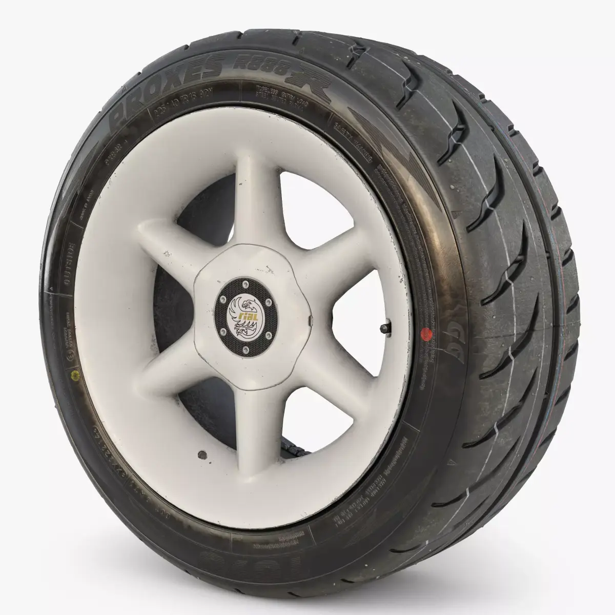 Rim RIAL RS85 and Tire TOYO Proxes R888 Low-poly 3D model