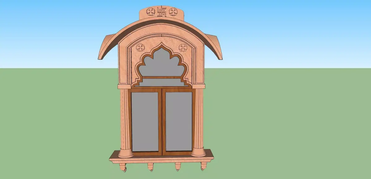 indian jodhpuri stone jharokha window 3D model