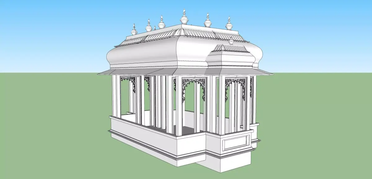 indian jodhpuri stone chatri temple  3D model