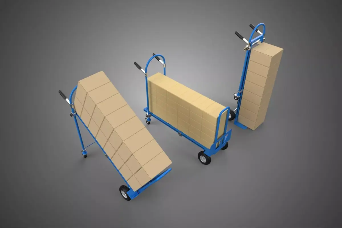 3 IN 1 CONVERTIBLE TROLLEY CART DOLLY HAND TRUCK CARDBOARD BOXES 3D model