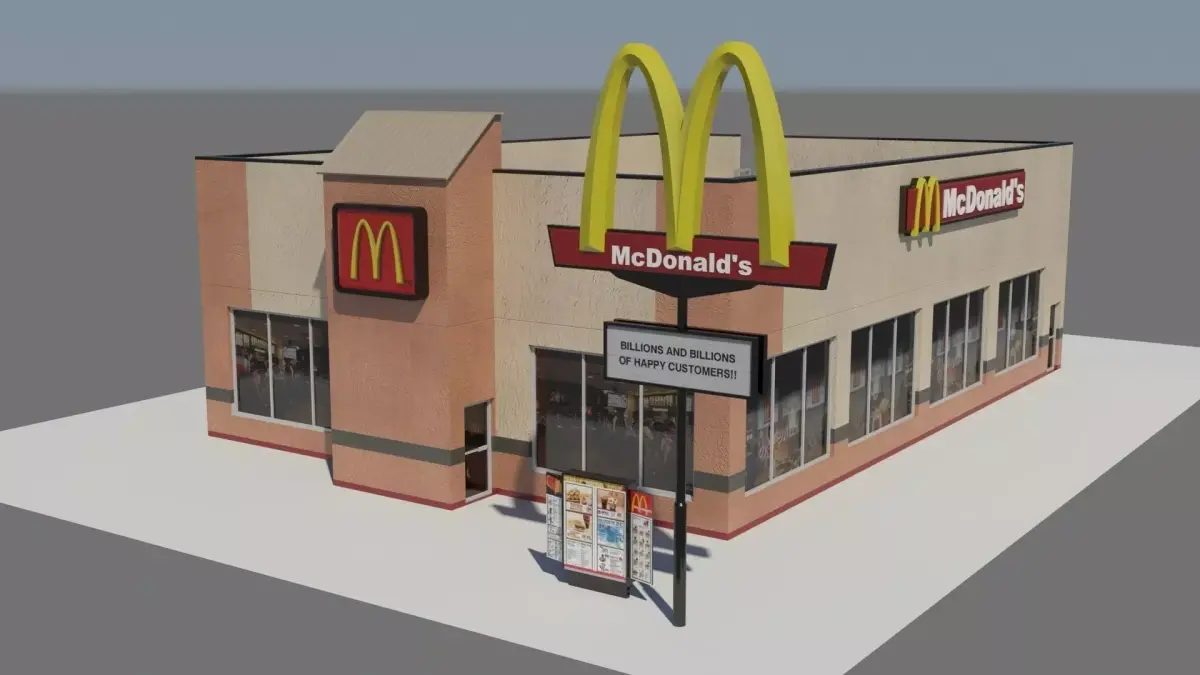 McDonalds Restaurant Low-poly 3D model