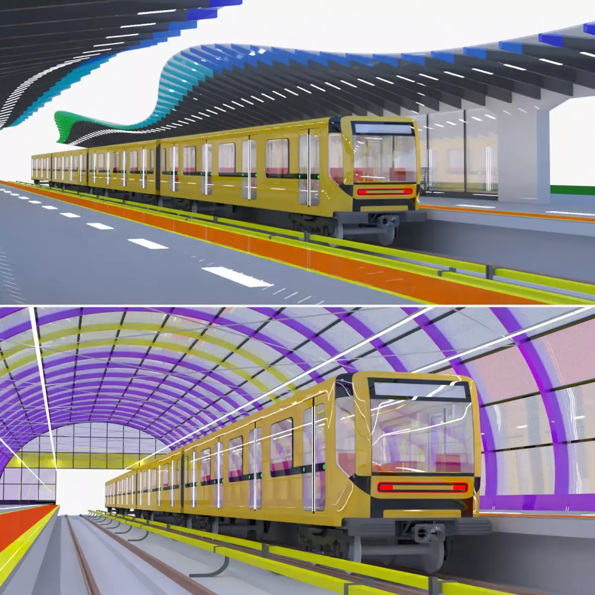 Metro stations concepts 3D Model Pack purchase