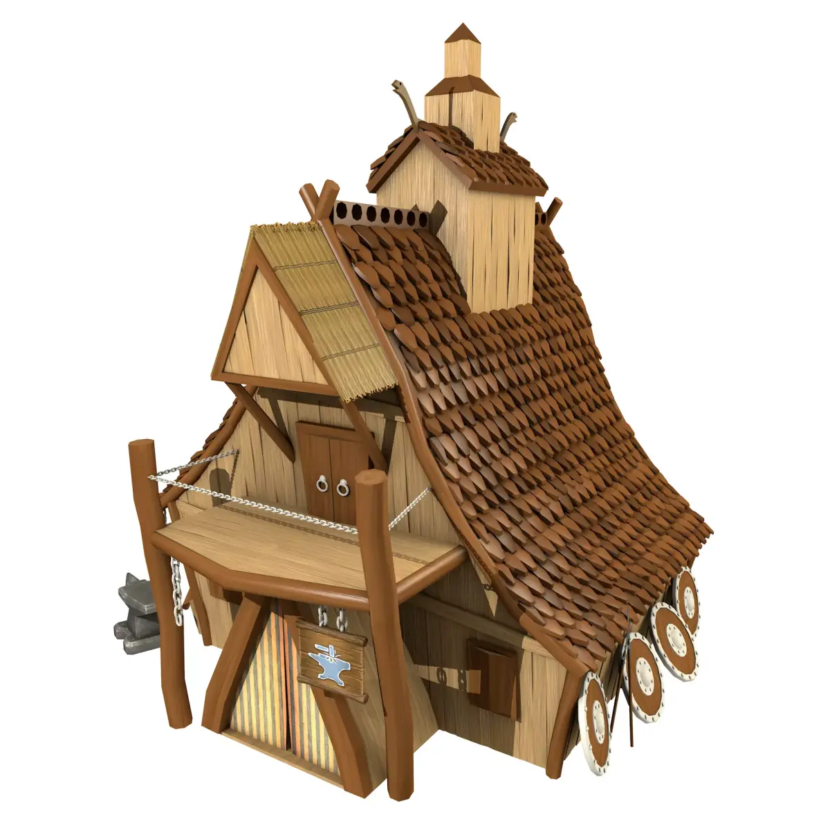 Game Ready Viking Blacksmith Low Poly Low-poly 3D model
