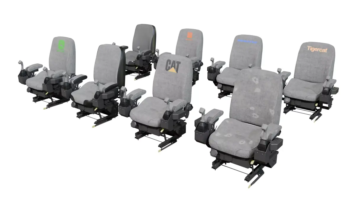 Heavy Machinery Seat with Controls Multi-Brand new and wear Low-poly 3D model