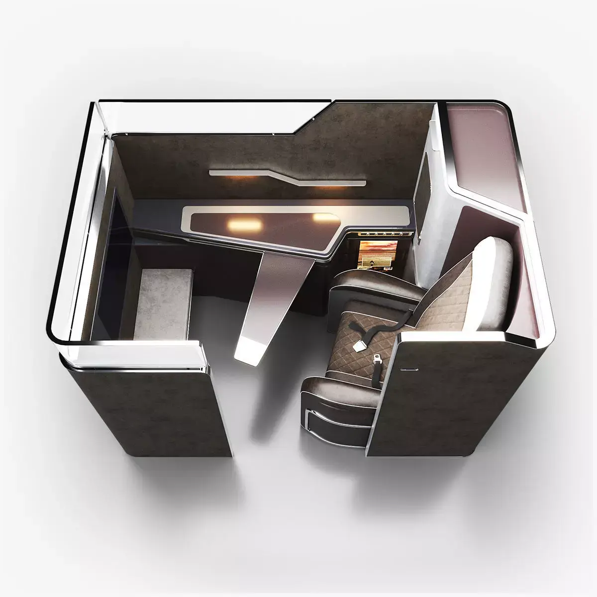 First Class Passenger Seat Vray 3D model  3D model