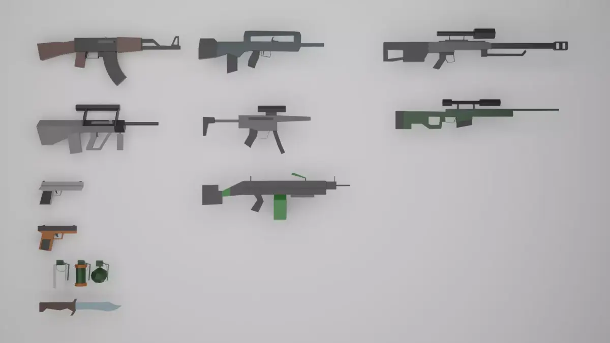 Weapon Pack Low-poly 3D model shop