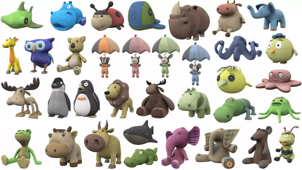 Plush toy collection pack part 1 3D model