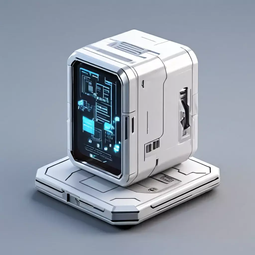 SciFi Data Storage Unit Low-poly 3D model purchase