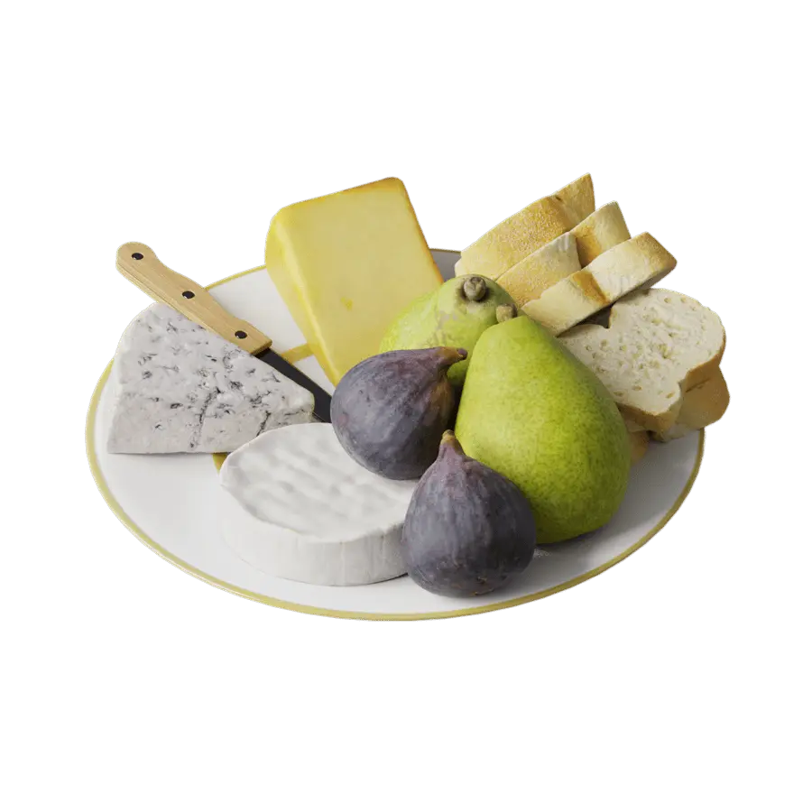  Three Cheeses, Pears &amp; Figs Food Platter Models  purchase