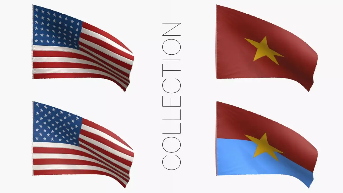Vietnam War Flags Collection 3D Model Pack purchase