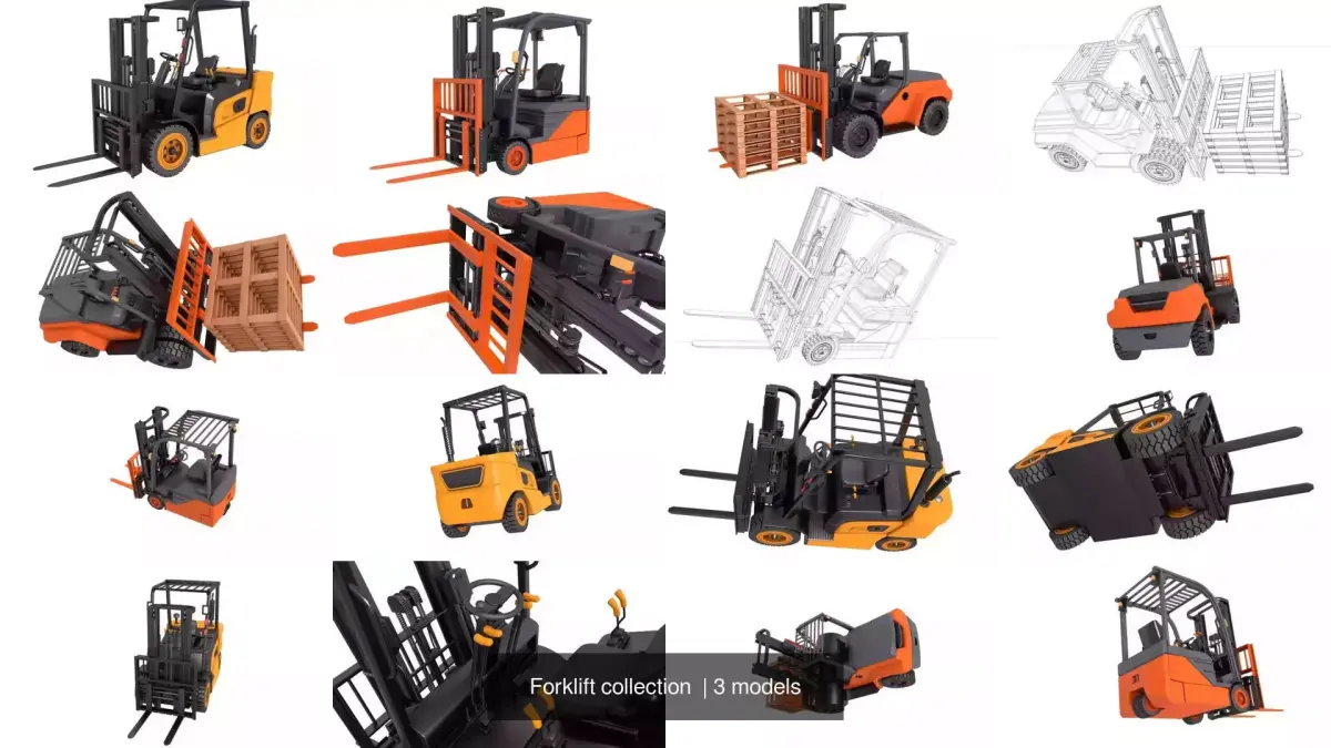 Forklift collection  3D Model Pack