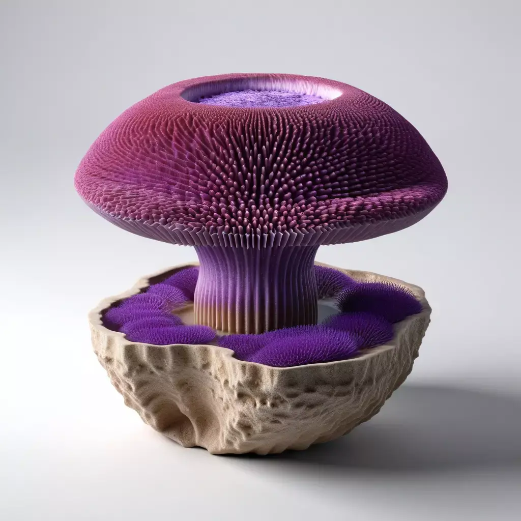 Intricate Purple Mushroom Plant 3D model