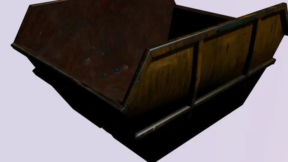 Dumpster metal trash can Low-poly 3D model