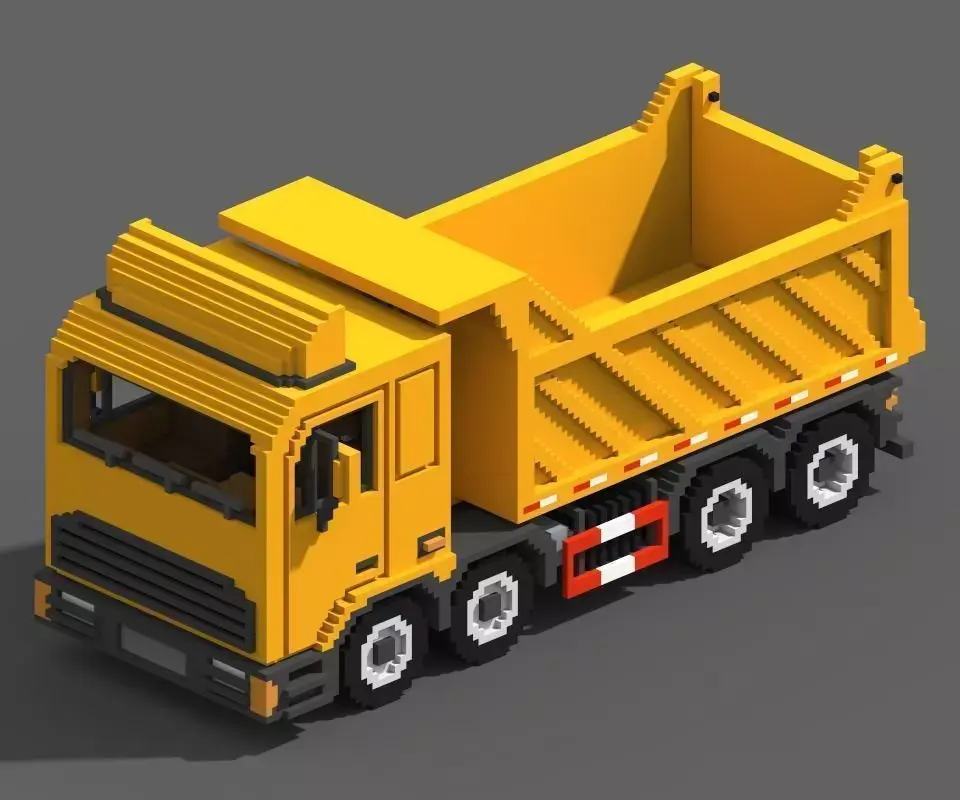 Voxel Tipper Truck Low-poly 3D model