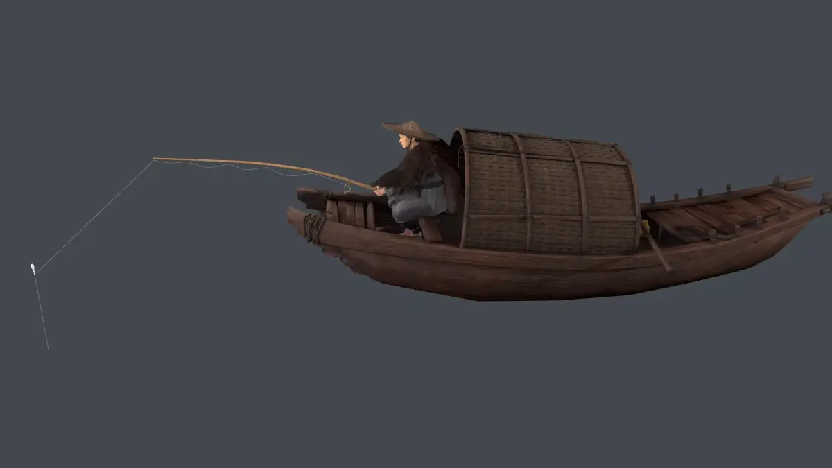Fisherman  Low-poly 3D model