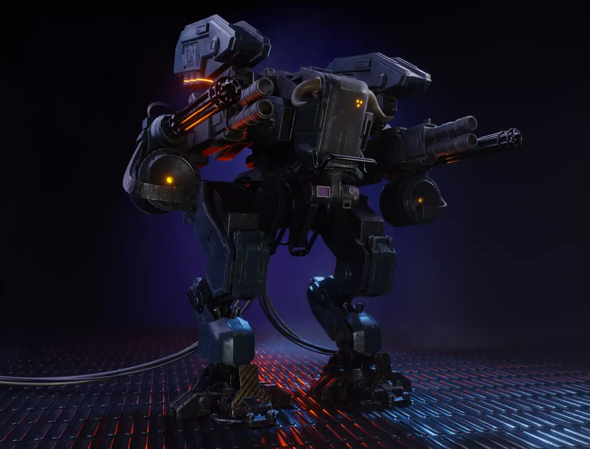 K-Mech 3D model futuristic robot Low-poly 3D model