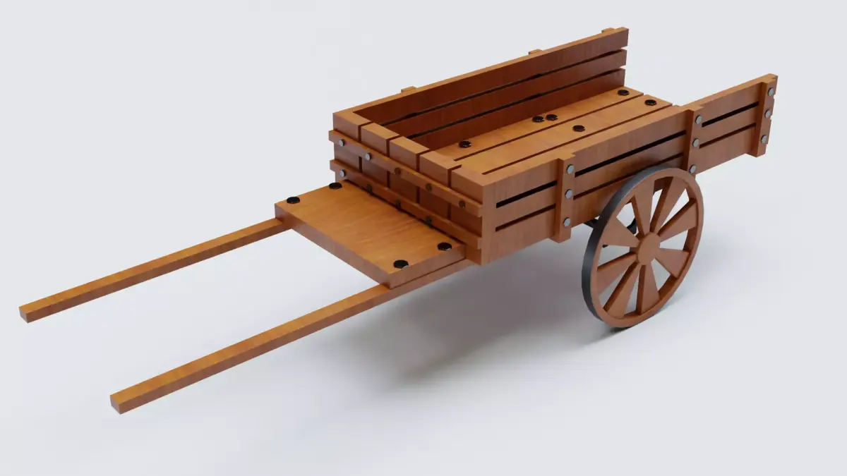  Horse cart wooden cart  3d model  3D model