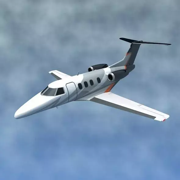 Embraer Phenom 100 business jet Low-poly 3D model
