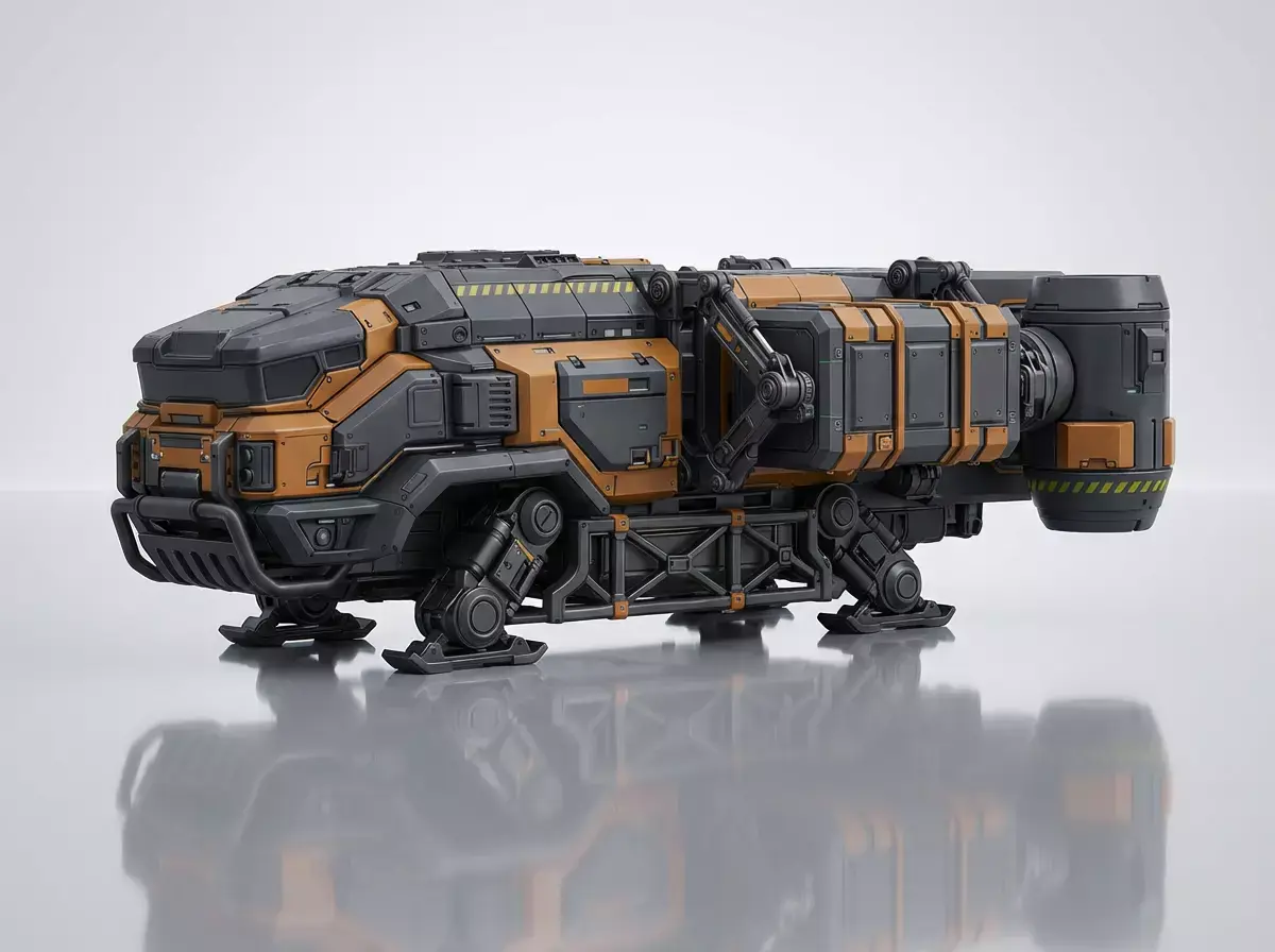 Sci-Fi Cargo Hover Truck  High Poly with Interior 3D model
